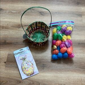 Cottondale (3) BUNDLE Festive Easter Basket with Colorful Eggs NWT